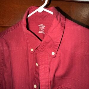Docker LARGE s Men's Button-Down Shirt in Deep Red (034)